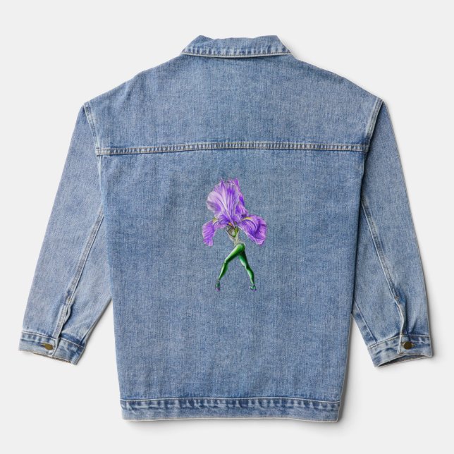 Ballerina Iris Flower Ballet Dancer Denim Veste (Verso)