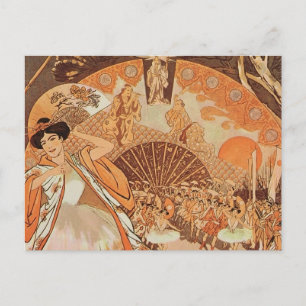 Ballerina Japanese Steinlen Reve Französische Kuns Postkarte