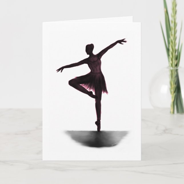 Ballerina-Karte "Grace" - rosa Karte (Vorderseite)