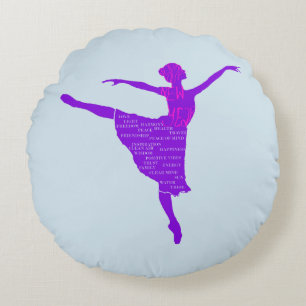 Ballerina Kissenhülle aus gebürstetem Polyester Rundes Kissen