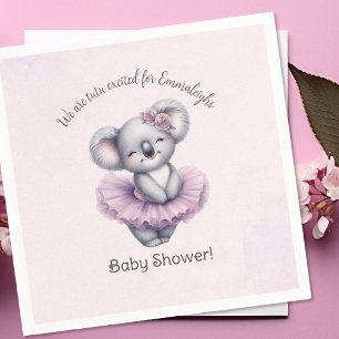 Ballerina Koala Tutu aufgeregte Babymädchen-Party Serviette