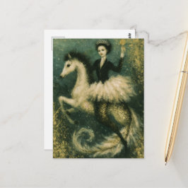Ballerina-Königin auf ihrem Meerjungfrau-Seepferd Postkarte