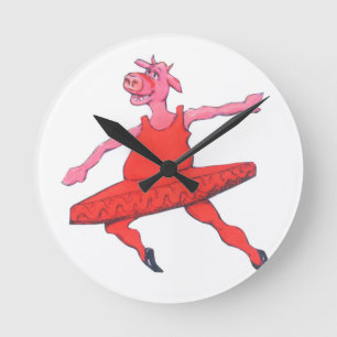 Ballerina-Kuh Runde Wanduhr