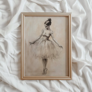 Ballerina-Kunstposter, Vintage-Druckbare Wandkunst Poster