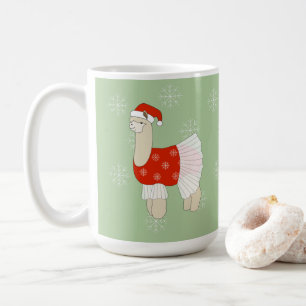 Ballerina Lama Weihnachts-Schneeflocken Kaffeetasse