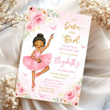 Ballerina Lass uns tanzen & wirbeln Rosa Party Geb