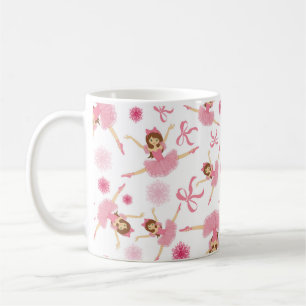 Ballerina Leaping in Rosa Kaffeetasse