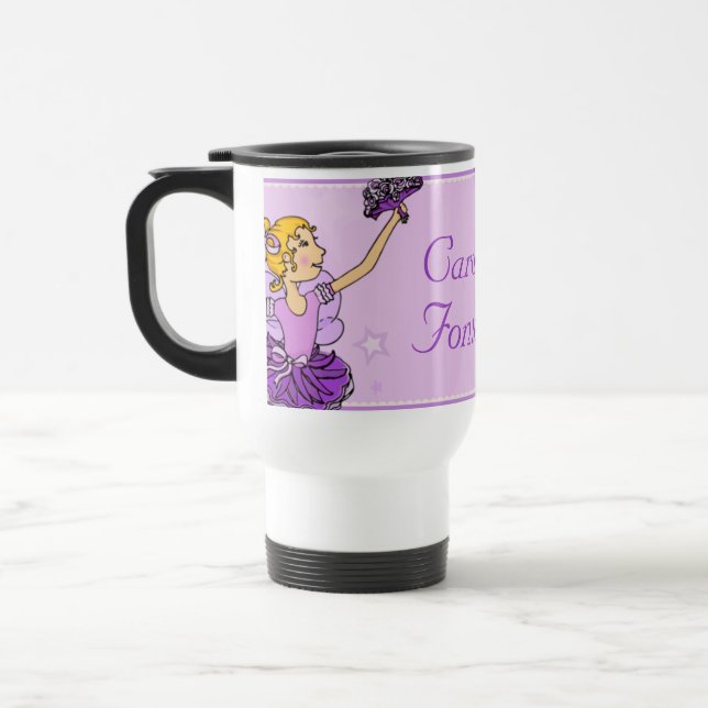 Ballerina lila goldene Girl Ballettklasse Tasse (Links)