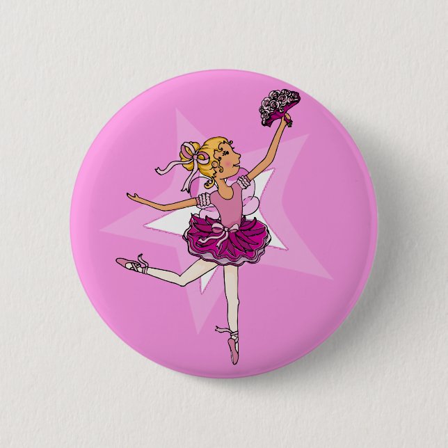 Ballerina lila rosa Startaste Button (Vorderseite)