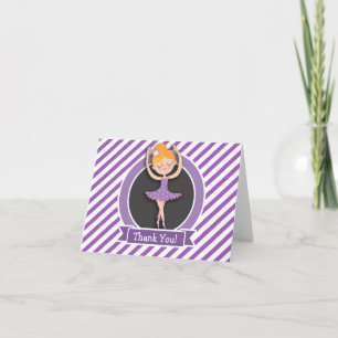 Ballerina; Lila & weiß Dankeskarte