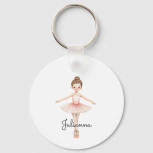 Ballerina-Mädchen Personalisiert Schlüsselanhänger