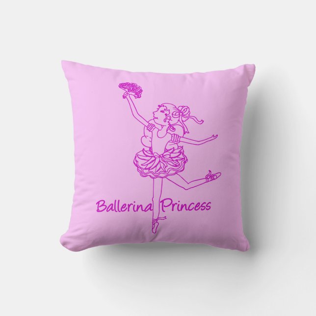 Ballerina Mädchen rosa lila Name Kissen (Vorderseite)