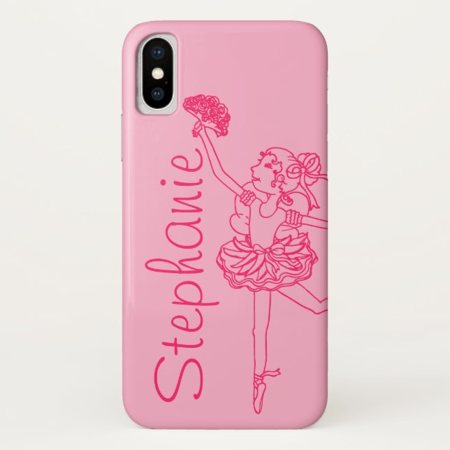Ballerina-Mädchen rosa Zolltelefon Case-Mate iPhone Hülle (Rückseite)