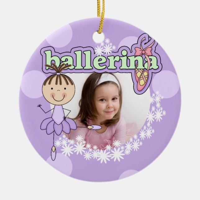 Ballerina Maßgeschneidertes Foto Sake Ornament (Vorne)