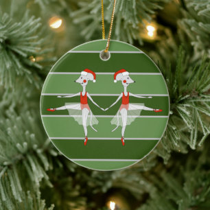 Ballerina-Mäuse-Zwillinge Weihnachtsspecial Keramik Ornament