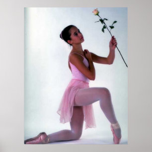 Ballerina mit Blume Poster