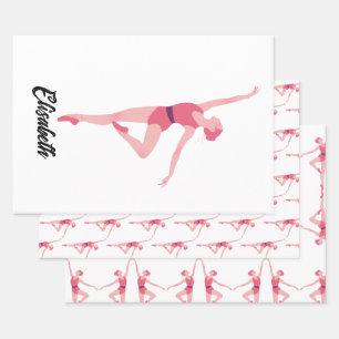 Ballerina mit Namenspersonalisierung Geschenkpapier Set