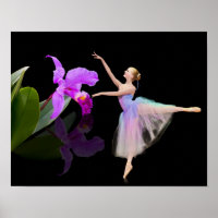 Ballerina mit Orchid auf schwarz