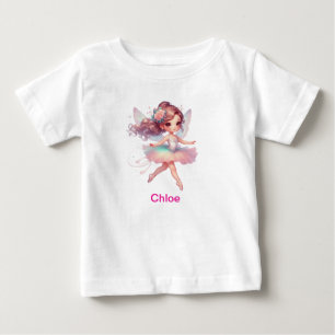Ballerina mit personalisiertem Namen Mädchen Baby T-shirt