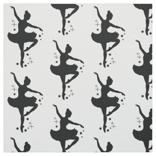 Ballerina mit Sternen in der Silhouette Stoff (Muster)
