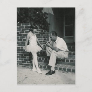 Ballerina mit Vater Postkarte