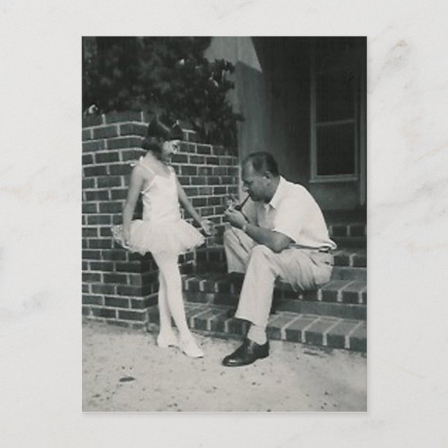 Ballerina mit Vater Postkarte (Vorderseite)