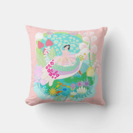 Ballerina mit Vögeln Custom All-Over-Print Kissen. Kissen