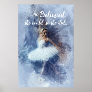 Ballerina mit Zitat Poster