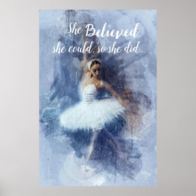 Ballerina mit Zitat Poster (Vorne)