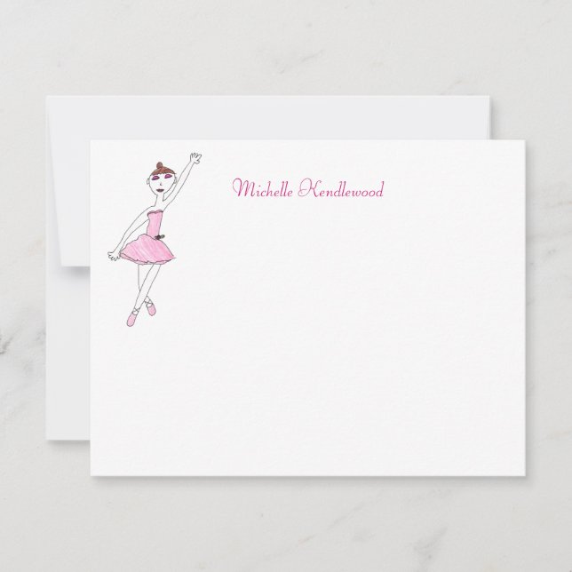Ballerina-Mitteilungskarten Einladung (Vorderseite)
