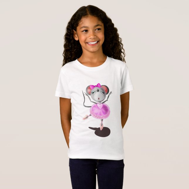 Ballerina Mouse Funny T - Shirt Happy Ballet Dance (Vorne ganz)