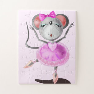 Ballerina Mouse Jigsaw Puzzle - Ihre Farbe - Text