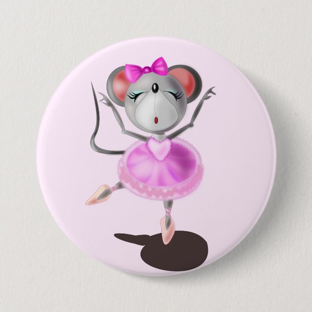 Ballerina Mouse Pink Button Ballett Tänzer (Vorderseite)
