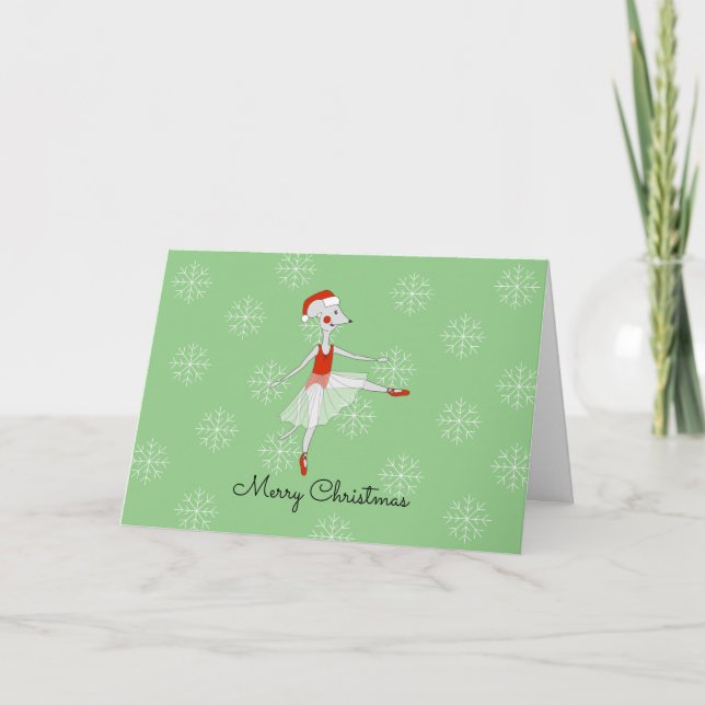 Ballerina Mouse Schneeflocken Weihnachten (Vorderseite)
