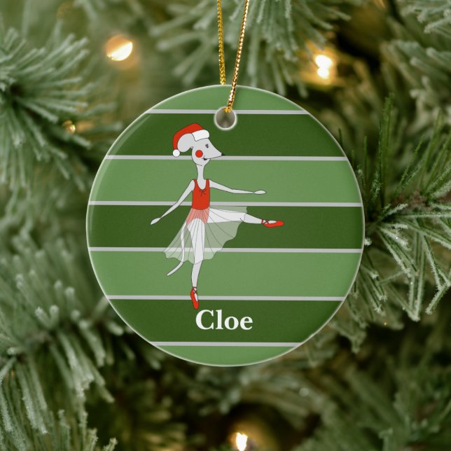 Ballerina Mouse WeihnachtsSpecial Keramik Ornament (Baum)