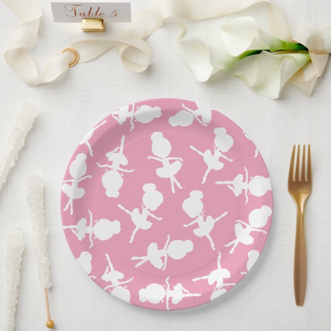 Ballerina Muster, Ballettmädchen, Balletttanz Pappteller (Hochzeit)