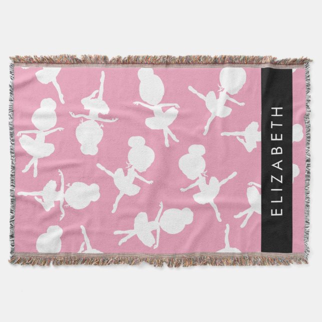 Ballerina Muster, Ballettmädchen, Tanz, Ihr Name Decke (Vorderseite)