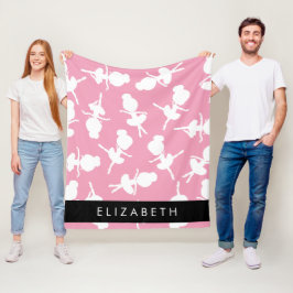 Ballerina Muster, Ballettmädchen, Tanz, Ihr Name Fleecedecke