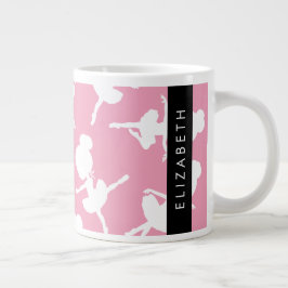 Ballerina Muster, Ballettmädchen, Tanz, Ihr Name Jumbo-Tasse