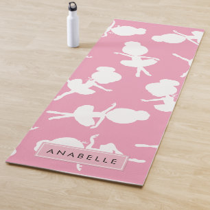 Ballerina Muster, Ballettmädchen, Tanz, Ihr Name Yogamatte