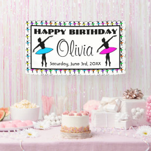 Ballerina Neon Ballet Tänzer tanzen Happy Birthday Banner