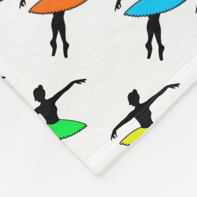 Ballerina Neon Tutus Silhouette Ballett Tänzer Fleecedecke (Ecke)