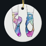 Ballerina Niedlich Ballet Keramik Ornament<br><div class="desc">Die klassische Ballerina sieht in diesem farbenfrohen Aquarelldruck genauso elegant aus. Niedliche Wasserfarbe Ballettschuhe für Keramik Ballerina</div>