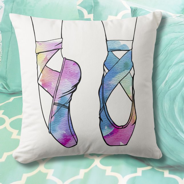 Ballerina Niedlich Ballet Kissen (Cute Watercolor Pointe Shoes Ballet Throw Pillow)
