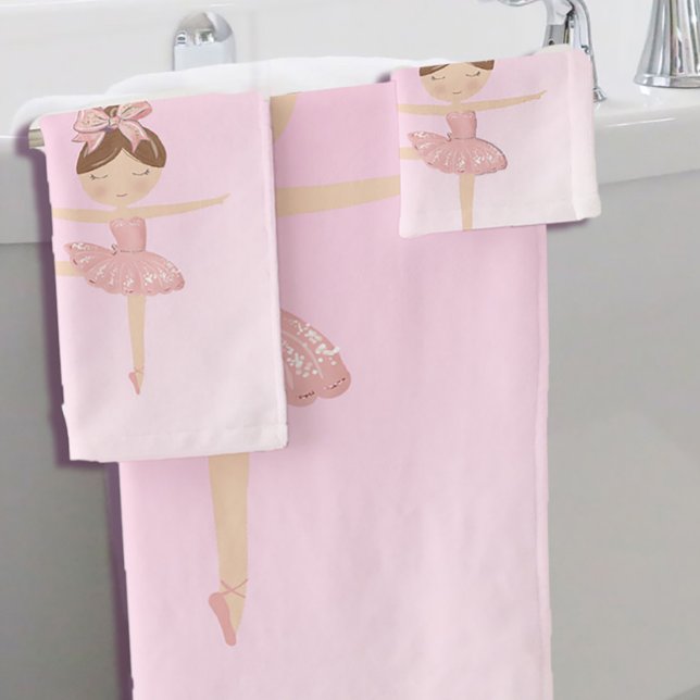 Ballerina Niedlich Pink Moderne Badhandtuch Set (Von Creator hochgeladen)