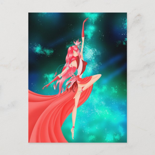Ballerina Night Sky Postcard Postkarte (Vorderseite)