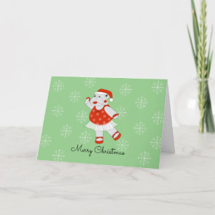 Ballerina Nilpferd Schneeflocken Weihnachten