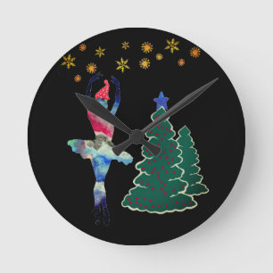 Ballerina Nouvel An Tour (Moyen) Horloge murale