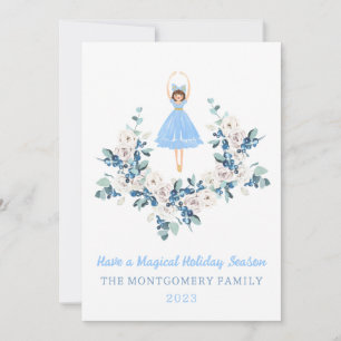 Ballerina Nussknacker Blumen Weihnachtskarte Einladung