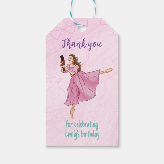Ballerina Nutcracker Balley Geburtsname Geschenkanhänger (Vorderseite)